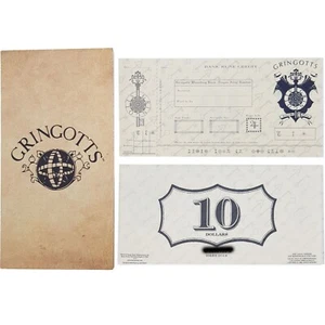 2x Universal Studios Gringotts Bank 10 $ Credits Scheck Geldscheine Harry Potter - Bild 1 von 12