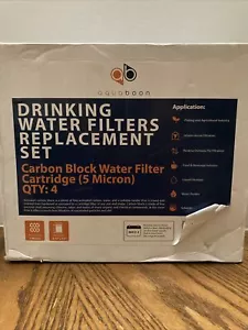 4 Coconut Shell Carbon Block 5µm CTO Water Filters Standard Size Aquaboon NEW SS - Picture 1 of 10