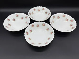 Royal Albert Forget Me Not Rose Cereal Soup Bowls (Set of 4) Bone China England - Picture 1 of 5