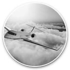 2 x Vinyl Stickers 15cm (bw) - Private Jet Airplane Clouds Plane  #36765