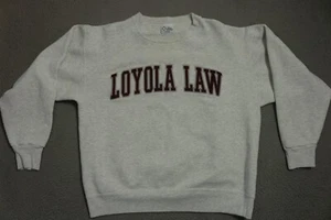 Maglione Vintage Loyola Law Uomo Grande Grigio Felpe Made In USA - Foto 1 di 9