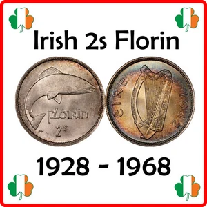 Ireland | Irish 2s | Florin | Two Scilling | Salmon | 1928 - 1968 - Foto 1 di 1