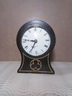 Vintage Analog Black Wooden Table Clock Made In England