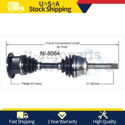 Eixo dianteiro passageiro lateral direito CV junta eixo para Nissan D21 1986 - Imagem 1 de 2