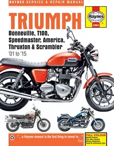 Haynes Manual 4364 for Triumph Bonneville/Speedmaster, Thruxton, Scrambler, T100 - Picture 1 of 3