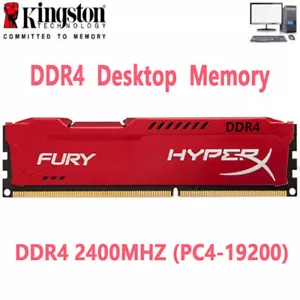HyperX FURY DDR4 16GB 1X16GB 2400 PC4-19200 Desktop RAM Memory DIMM 288pin 1.2V - Picture 1 of 10