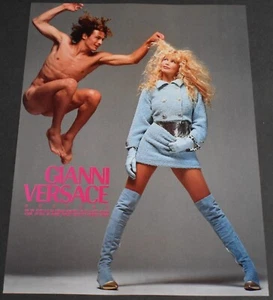 Pubblicità Stampa 1994 Sexy Moda Gambe Lunghe Lady Bionda Claudia Schiffer Gianni Versace - Foto 1 di 1