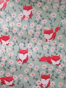 Job Lot 10 Sheets Fox & Daisies Gift Wrap / Wrapping Paper by Jo Clark 70x50cm - Picture 1 of 2