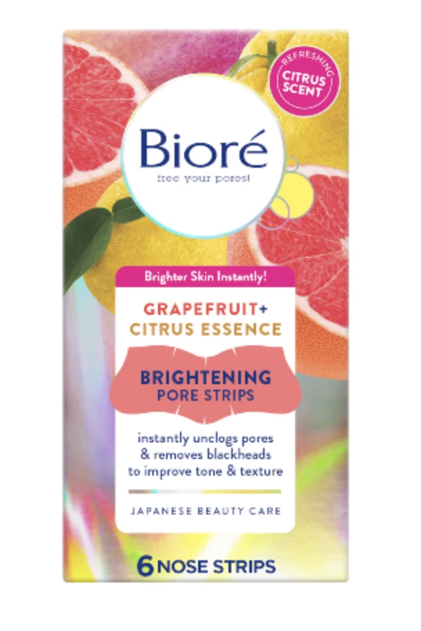 Biore Brightening Pore Strips, Grapefruit + Citrus Essence, 6 Nose Strips - Image 1 of 1