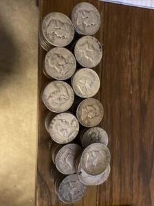 Silver Ben Franklin Half Dollar 1/2 Roll 10 Coins 90% 1948-1963 $5 Face Value - Picture 1 of 3