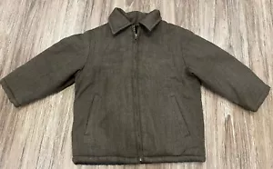 London Fog Jungen braun Tweed durchgehender Reißverschluss gefütterter Mantel Größe 3T gebraucht, in einwandfreiem Zustand - Bild 1 von 6