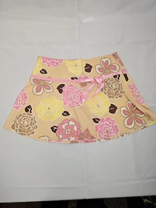 OLD NAVY Retro Yellow Pink and Brown Flowers GIRLS Mini Skirt - Picture 1 of 12