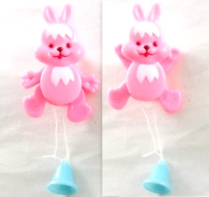 DE COLECCIÓN MEDIADOS DE SIGLO SALTAR JACK CONEJITO DE PASCUA CONEJO CUERDA DE PLÁSTICO BROCHE PIN - Imagen 1 de 16