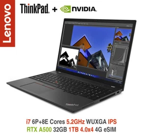 ThinkPad P16s Gen 2 i7 5.2GHz RTX A500 WUXGA 32GB 1TB 4G 3Y Premier+ADP Warranty - Picture 1 of 9