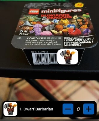 LEGO Dungeons & Dragons Dwarf Barbarian Minifigure 71047 New Sealed Pkg - Image 1 of 4