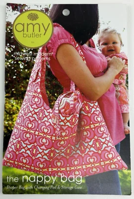 Amy Butler Nappy Bag Sewing Pattern Diaper Bag, Changing Pad, Storage Case UC FF - Image 1 of 4