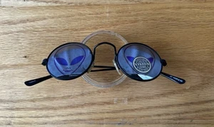 Gafas de sol reflectantes de colección Alien Head Mirror/holograma redondo Jet Vision UV400 - Imagen 1 de 9