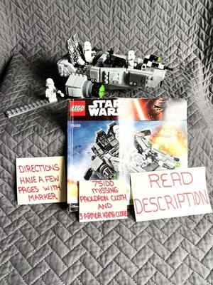 LEGO STAR WARS 75100 First Order SNOWSPEEDER w/ 3 Minifigs INCOMPLETE ✳️ READ - Image 1 of 4