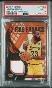 Lebron James PSA 9 2023-24 Phoenix Fire Fabrics Game Used Orange /75 FF-LBJ - Bild 1 von 2