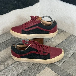 Vans Old Skool Rot Leder Wildleder UK 9 Sneaker Freizeit Sport Low Retro Schuhe - Bild 1 von 18