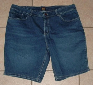 Denim Übergröße 22 Freizeitkleidung dehnbar Baumwollmischung blau Jeans Bermuda Shorts LEE - Bild 1 von 2
