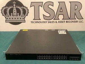 Cisco WS-C3650-24PD-E Switch (1U) w/ 24 PoE+10/1000 ports, 640WAC, IP Services - Picture 1 of 10