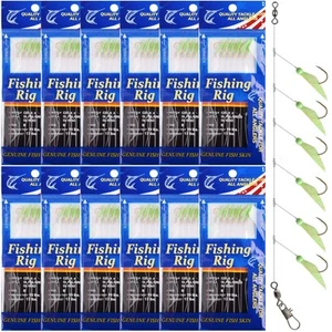 Fishing Bait Rigs Set,12 Packs Surf Fishing Rigs Saltwater Fishing Lure Rigs ... - Picture 1 of 7