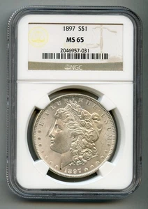 1897 Morgan Silver Dollar NGC MS 65 - Picture 1 of 4