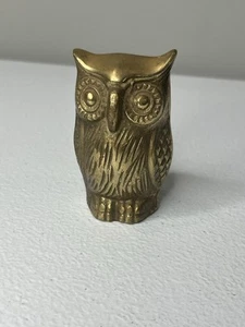 "Figura de búho de latón de colección 3"" MCM" - Imagen 1 de 8