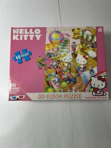 2011 Hello Kitty 3D Floor Puzzle 3' X 2' New In Box 3D Glasses Included 48pcs - Picture 1 of 4
