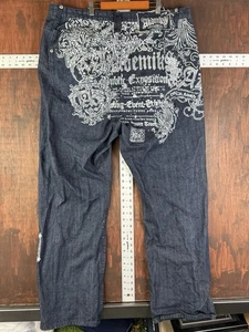 Akademiks Jeanius Jeans Y2K Skater Hip Hop Grunge Loose Fit Blue Men’s 44x32 - Picture 1 of 14