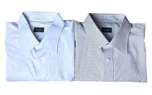 Ermenegildo Zegna Su Misura Dress Shirt 2XL White Button Up Cotton LOT OF 2 - Picture 1 of 20