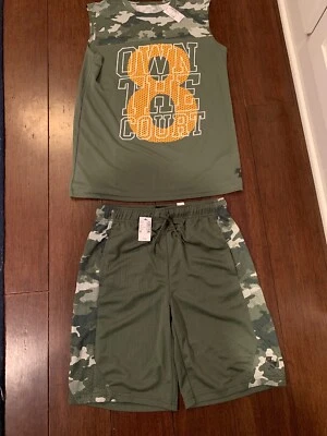 CHILDREN'S PLACE Boys Sport Jersey T-Shirt Top Athletic Shorts SET, XL 14 16 - Image 1 of 3