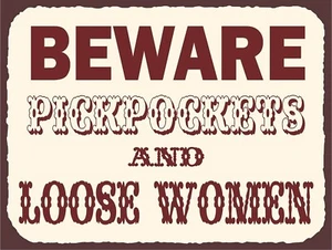 Beware Pickpcokets, Retro vintage style metal tin sign gift - Picture 1 of 1