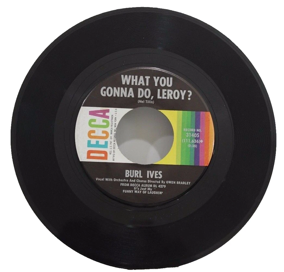 45 RECORD - BURL IVES - CALL ME MR IN BETWEEN - Image 1 of 1