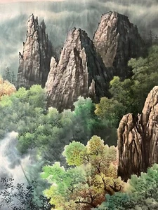 Korea Landscape Painting Autumn In Mt. Geumgang The Diamond Mountains Art - Picture 1 of 9
