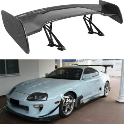 For Toyota Supra MK4 JZA80 57" Rear Trunk Spoiler Wing Adjustable Carbon Fiber - Image 1 of 4