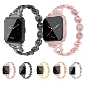 Strap Stainless Steel Diamond Band For Fitbit Versa 4/3/Sense 2/Sense Replacment - Picture 1 of 12