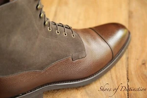 Carlos Santos Braun Wildleder Leder Derby Stiefel Schuhe UK 9,5 US 10,5 EU 43,5 - Bild 1 von 12