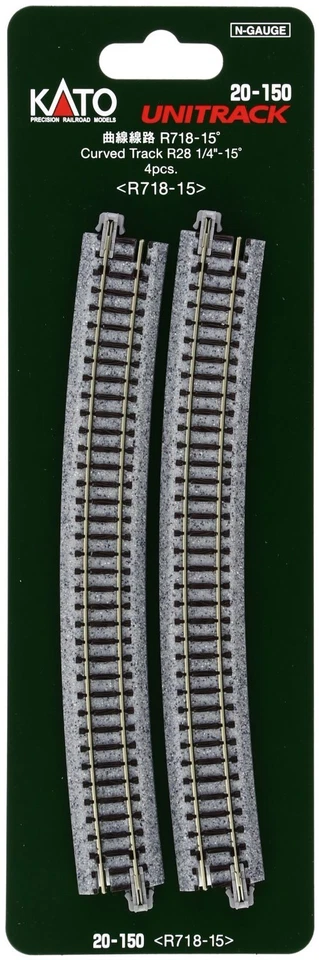 Kato 20-150 718mm (28 1/4") 15º Curve Track R718-15 N scale New Japan - Image 1 of 1