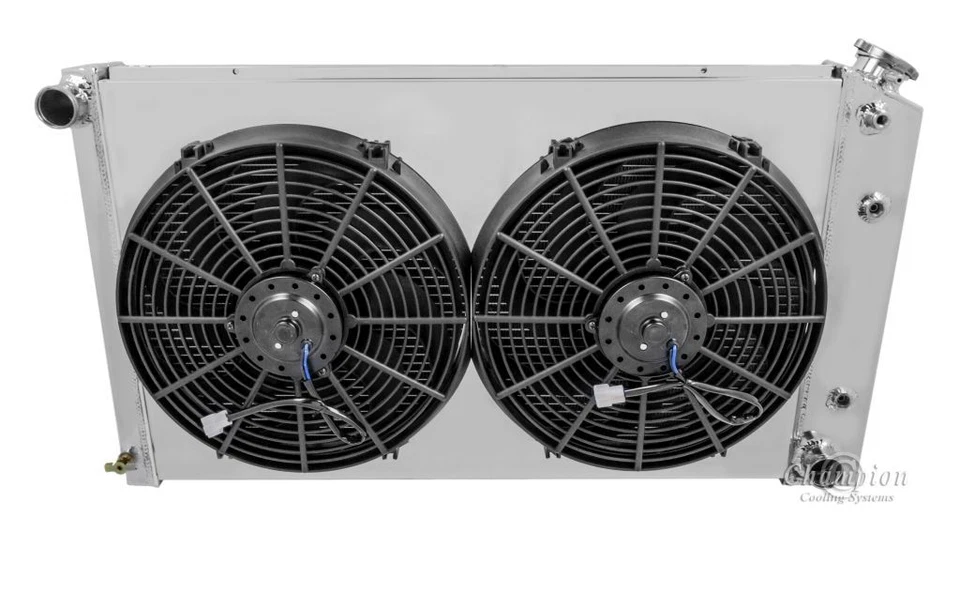 1978-1987 Chevy Monte Carlo All Alum 3 Row KR Champion Radiator Fan Shroud Combo - Image 1 of 4