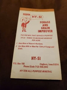 VINTAGE HY-SI FORAGE & GRAIN NOTEPAD ~  FARM        LIVE STOCK ~ FEED~ 1969 - Picture 1 of 4