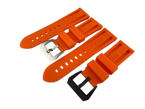 22 24 26mm Orange Rubber Silicone Diving Strap Band fit PANERAI OFFICINE Watches - Picture 1 of 10