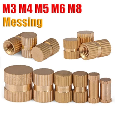 M3 M4 M5 M6 M8 Messing Rändelmutter Gewindeeinsatz Einpressmutter Sackloch - Bild 1 von 4