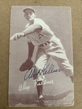 1947-66 Exhibits W461 Alex Kellner AUTOGRAPHED Card - Philadelphia A’s Died 1996