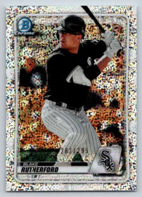 2020 Bowman Chrome Speckle Refractors #BCP13 Blake Rutherford /299 (ref Y00590) - Image 1 of 2