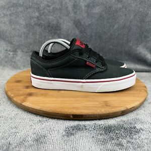 Vans Youth Skate Boarding 721356 Black Red Canvas Shoes Sneakers Size 4