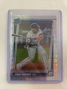2021 Donruss Optic Isaac Paredes Rated Rookie Silver Pandora Prizm /99 #77 Rays - Picture 1 of 2