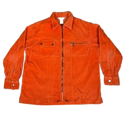 Vintage Rafaella Petites Full Zip Corduroy Jacket Women’s M Orange Collarded  - Image 1 of 4