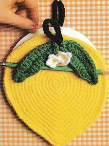 Lemon Note Pad Holder - 6-1/2" x 7" - Worsted weight yarn - Crochet Pattern ONLY - Picture 1 of 2